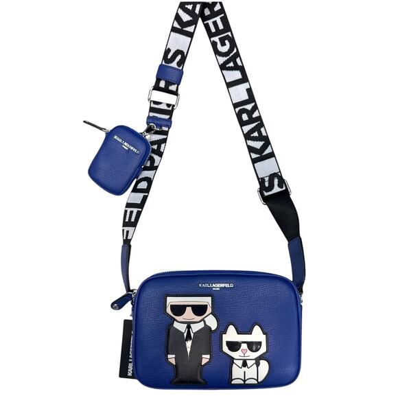 KARL LAGERFELD Camera Crossbody Bag Blue NWT*